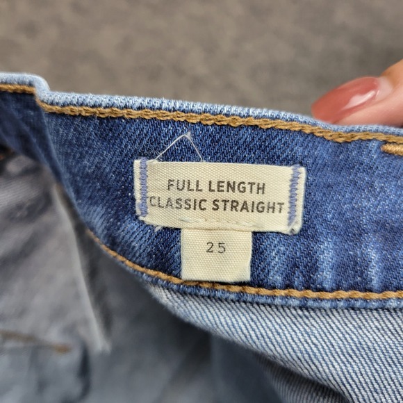 Madewell Jeans Womens 25 Blue Full Length Classic Straight Fair Trade Minimalist - Picture 12 of 12